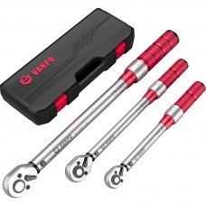 VANPO 1/4 & 3/8 & 1/2-inch Drive Click Torque Wrench, 3Pcs Torque Wrench Set 20-240in.lb, 5-45ft.lb, 20-160ft.lb, Dual-Direction Adjustable 72-Tooth Torque Wrench for Bike, Moto, Car Maintenance