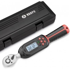 VANPO 1/4 Inch Digital Torque Wrench, 1.1-22.1 Ft-lbs/1.5-30Nm, with Preset Values, 2% Accuracy, Buzzer and LED Notification, Small Electronic Torque Wrench for Bicycles
