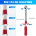 VANPO Torque Wrench 3/8, 5-60Nm Torque Wrench Set, High Accuracy ± 3% Ratchet Drive Torque Wrench with 250mm Extension Rod, Universal Joint, Magnetic Spark Plug Sleeve, Bits and Sockets