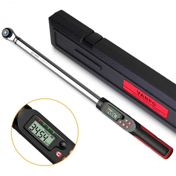 VANPO Digital Torque Wrench 3/8 inch Drive 5-99.5 ft-lbs./6.8-135Nm, ±2%  Accuracy, Electronic Torque Wrenches 